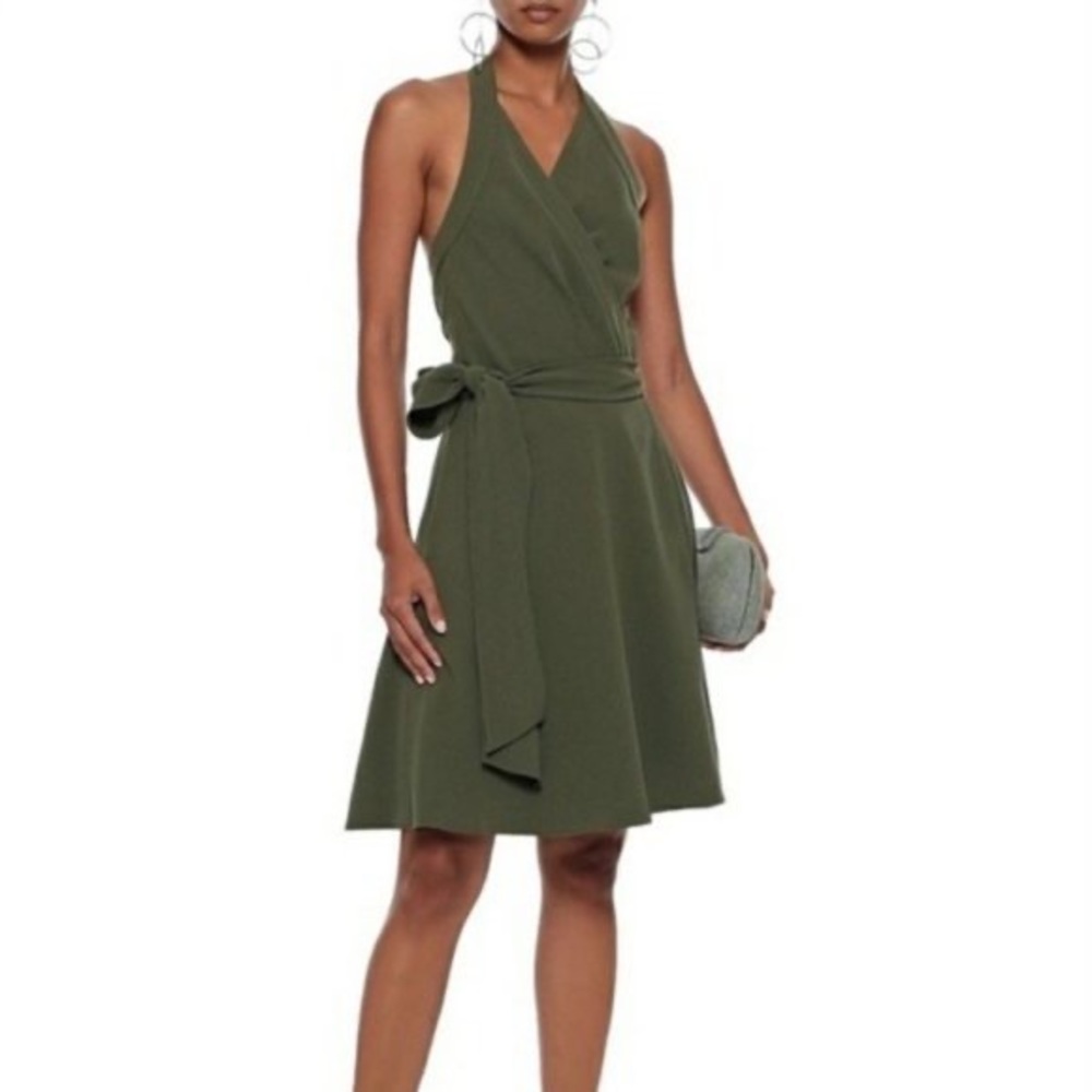 DVF Olive Halter Wrap Dress